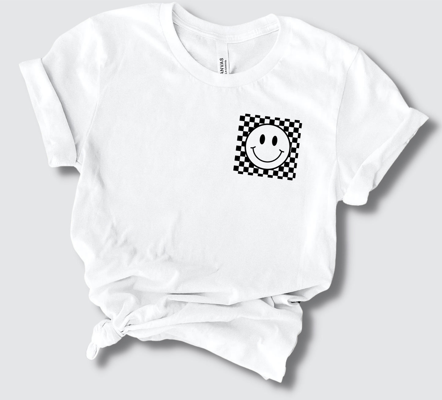 Checkered Smiley Face pocket